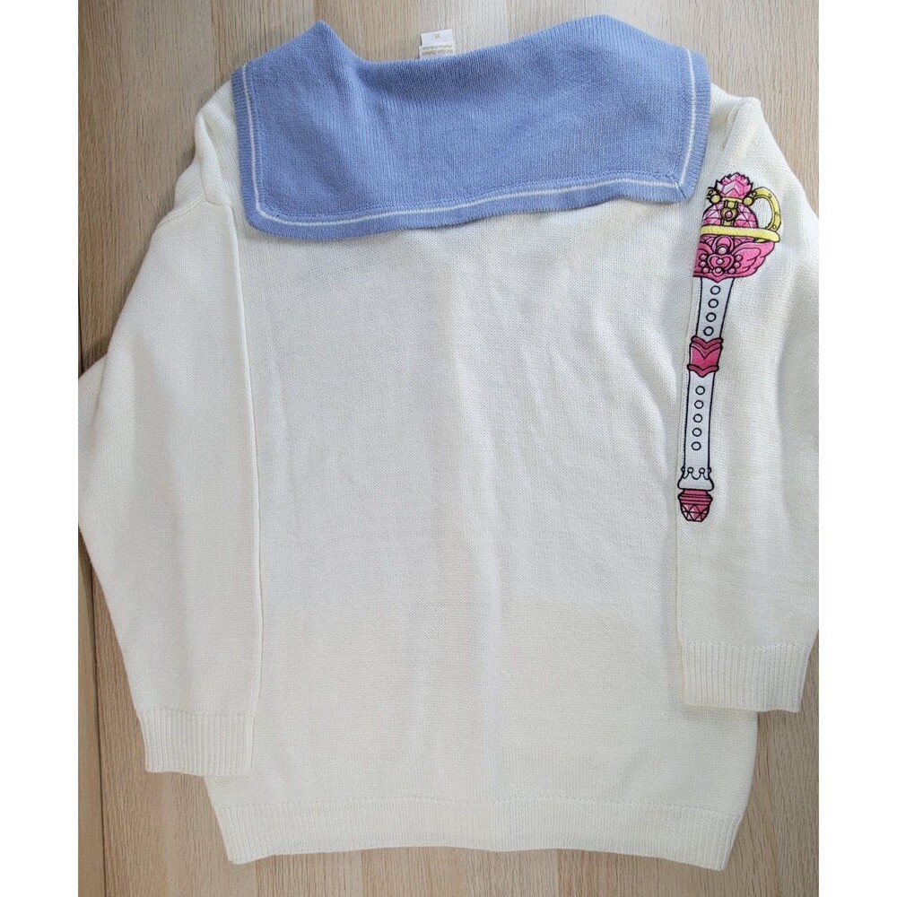Sailor Moon Hot Topic Cardigan XL School Uniform Moon Sceptor Brooch Sweater - Picture 8 of 11